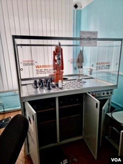 Automated spectrometer machine in Ukrainian "Ecocenter" nuclear lab after Russian occupation, Chernobyl, April 5, 2022. (Photo courtesy Evgen Kramarenko)