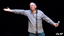 FILE - Comedian Gilbert Gottfried performs at a David Lynch Foundation Benefit for Veterans with PTSD on April 30, 2016, in New York. The actor and standup comic known for his abrasive voice and crude jokes, died April 12, 2022 (Scott Roth/Invision).