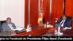 Ossufo Momade, presidente da Renamo, e Filipe Nyusi, Presidente da República, na Presidência, Maputo, 5 Abril 2022