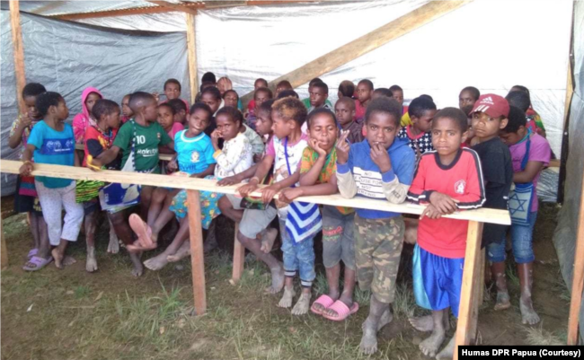 Anak-anak pengungsi Nduga sebagai ilustrasi. (Foto: Humas DPR Papua)
