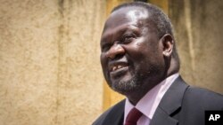 FILE - South Sudan's rebel leader Riek Machar. 