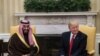 Donald Trump et Mohammed ben Salmane dans le Bureau ovale à Washington le 14 mars 2017 ( AFP/Archives / NICHOLAS KAMM )