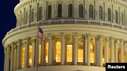 The United States Capitol Dome is seen before dawn in Washington, March 22, 2013. 