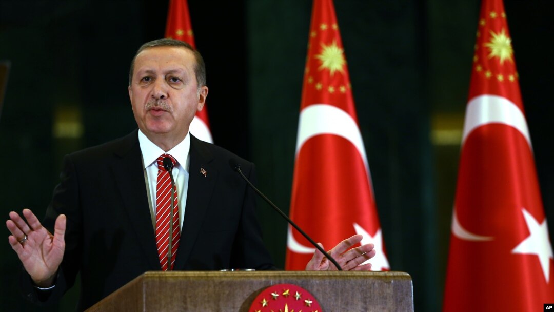 Presiden Recep Tayyip Erdogan di istana Presiden, Ankara, Turki (24/11).