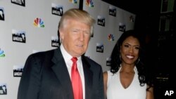 Donald Trump et Omarosa Manigault Newman lors d'un événement promotionnel pour «The Apprentice» à New York, 2018.