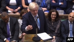 Le Premier ministre britannique Boris Johnson au Parlement 