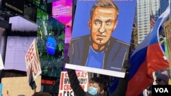 Một cuộc biểu tình ở New York, đòi trả tự do cho ông Alexei Navalny.