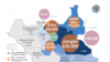 A map produced by UNOCHA showing the number of displaced in South Sudan and those who have fled to neighboring countries as of July 10, 2014.