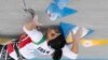 Iranian athlete Elnaz Rekabi competes during the women's Boulder & Lead final during the IFSC Climbing Asian Championships in Seoul, South Korea, Oct. 16, 2022. (Rhea Khang/International Federation of Sport Climbing via AP)
