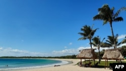 FILE - This photo taken on Nov. 20, 2019 shows a beach at a resort at Natadola Bay in Fiji.