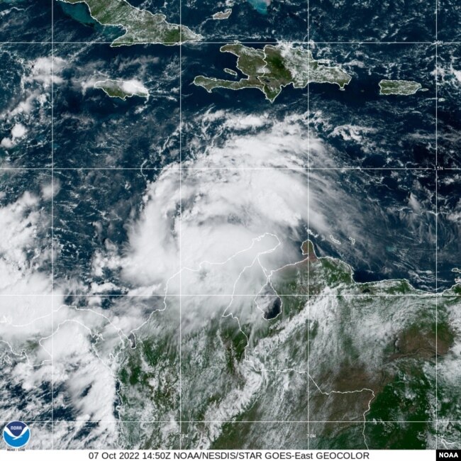 La tormenta tropical Julia se adentra en el suroeste del Caribe rumbo a Nicaragua. NOAA