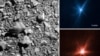 FILE - This combination of images provided by NASA shows three different views of the DART spacecraft's impact on the asteroid Dimorphos on Monday, Sept. 26, 2022. (NASA via AP)