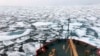 FILE - This summer 2018 file photo provided by the National Oceanic and Atmospheric Administration shows the U.S. Coast Guard Icebreaker Healy on a research cruise in the Chukchi Sea of the Arctic Ocean.