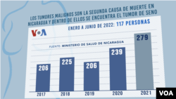 Infografía de los tumores en Nicaragua. Sergio Valencia, VOA