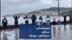 زنجیره انسانی، زیر باران، در ولینگتون - نیوزیلند