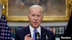 El presidente de EEUU, Joe Biden, habla sobre los comentarios del presidente ruso, Vladimir Putin, sobre el conflicto militar en Ucrania , en la Casa Blanca en Washington, el 30 de septiembre de 2022.
