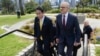 Australia's Prime Minister Anthony Albanese walks with Japan's Prime Minister Fumio Kishida in Kings Park in Perth, Australia, on Oct. 22, 2022. 