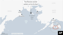 Une carte qui montre où les Russes sont arrivés, par l'Alaska. (AP Graphic)