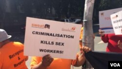 Commercial sex workers protest in South Africa