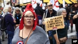La protesta contra la inflación en París, el 16 de octubfre del 2022.