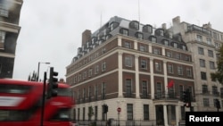 FILE - A general view of the Chinese Embassy in London, Britain, Oct. 24, 2019. 