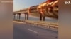 Fire Burns on Crimean Bridge After Blast 