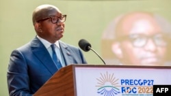 Le Premier ministre congolais Jean-Michel Sama Lukonde lors de l'ouverture de la pré-COP27.
