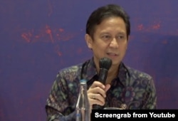 Menteri Kesehatan Budi Gunadi Sadikin bebicara kepada media di Bali, Kamis (27/10), dalam tangkapan layar.