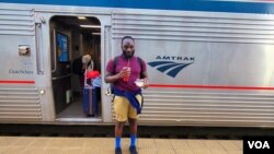 FILE - Reporter Ignatius Annor at the Everett Station in Washington State, Sept. 1, 2022.