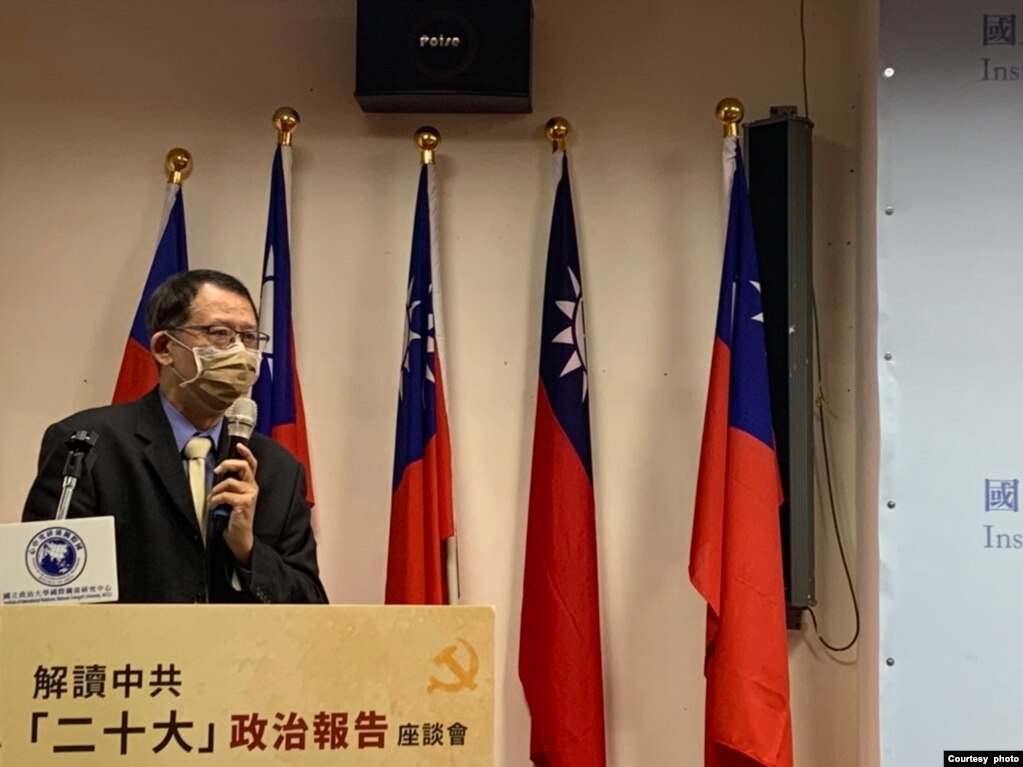 位于台北的台湾大学政治学系副教授陈世民(VOA特约记者杨安拍摄)。(photo:VOA)