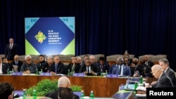 U.S. President Joe Biden and Secretary of State Antony Blinken attend the U.S.- Pacific Island Country Summit at the State Department in Washington, U.S. September 29, 2022