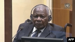 FILE: Felicien Kabuga, an alleged financier of the 1994 genocide in Rwanda, at The Hague, Aug. 18, 2022, in this screengrab released by The Mechanism for International Criminal Tribunals (MICT).