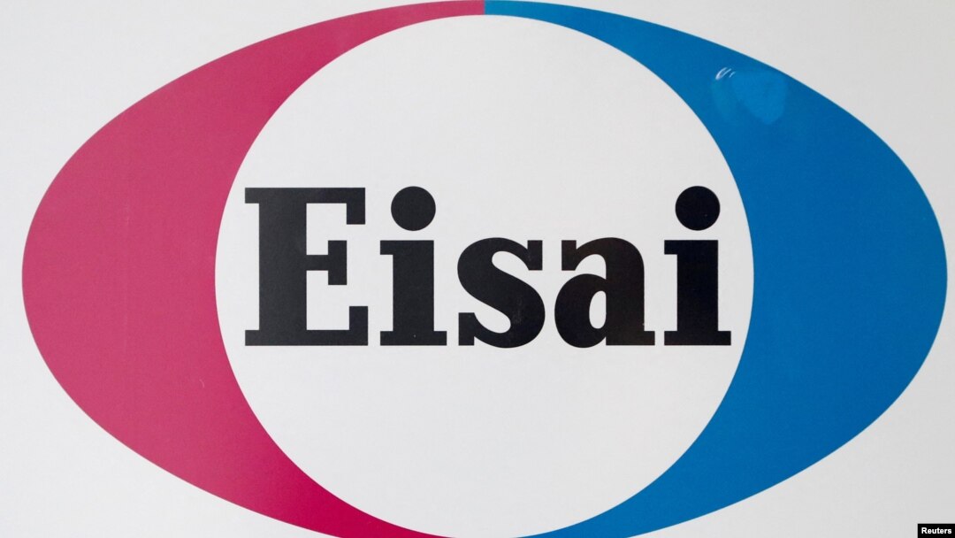 FILE:: The logo of Eisai displayed at the company headquarters in Tokyo, Japan, March 8, 2018.
