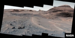 NASA’s Curiosity Mars rover used its Mast Camera, or Mastcam, to capture this panorama of a hill nicknamed "Bolivar" and adjacent sand ridges on Aug. 23, the 3,572nd Martian day, or sol, of the mission. (Credits: NASA/JPL-Caltech/MSSS)