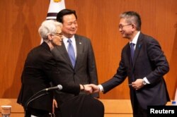 웬디 셔먼 미 국무부 부장관과 조현동 한국 외교부 1차관, 모리 다케오 일본 외무성 사무차관이 지난 6월 서울에서 만났다.