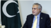 Pakistani Finance Minister Ishaq Dar speaks with VOA at the Pakistan Embassy in Washington, D.C., Oct. 16, 2022. 