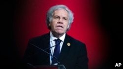 Secretary General of the Organization of American States, OAS, Luis Almagro addresses the OAS during the opening of the 52nd General Assembly of the OAS in Lima, Peru, Oct. 5, 2022.