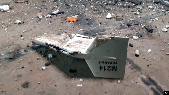 Pjesë nga një dron Shahed i rrëzuar (13 shtator 2022)