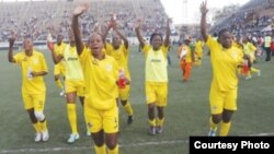 FILE: The Mighty Warriors celebrating after beating the Indomitable Lionesses of Cameroon. (Photo: ZIFA website)