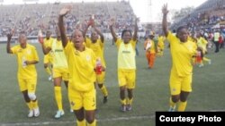 FILE: The Mighty Warriors celebrating after beating the Indomitable Lionesses of Cameroon. (Photo: ZIFA website)