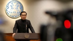 Thủ tướng Thái Lan Prayuth Chan-ocha tại một buổi họp báo đánh dấu kỷ niệm năm thứ 3 sau khi cuộc đảo chính quân sự ở Bangkok hồi tháng 5/2017. Chính quyền quân nhân sẽ tổ chức bầu cử vào năm sau nhưng không muốn các nhà quan sát quốc tế tới tham dự. 
