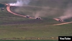 Nagorno-Karabakh -- NK Defense Ministry publishes a video of military equipment moving along the line of contact, 22Apr2018