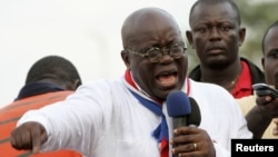 Ghana opposition leader Nana Akufo-Addo speaks during meeting in Accra to contest presidential election results on December 11, 2012.
