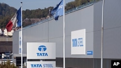 This picture shows the Tata Steel France Rail plant in the French northeastern town of Hayange, during the inauguration day of this rail facility on September 29, 2011.