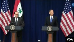 El primer ministro al-Maliki y el presidente Obama dialogaron durante el encuentro privado sobre los esfuerzos para comenzar un nuevo capítulo en la cooperación estratégica.