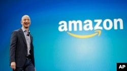 FILE - Amazon CEO Jeff Bezos in Seattle.