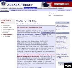 The US embassy in Ankara, Turkey has a special section for Iranian visa applicants