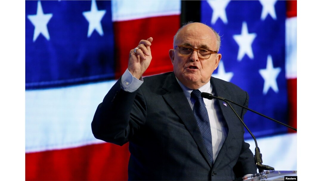 Rudy Giuliani saat menjadi pembicara pada acara "Iran Freedom Convention 2018" di Washington, 5 Mei 2018. (Foto: dok).
