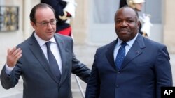 Shugaban Faransa Farncois Hollande da Shugaban Gabon wanda aka ce shi ya sake lashe zaben kasar 