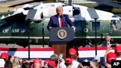 President Donald Trump speaks at a campaign rally, Monday, Oct. 19, 2020, in Prescott, Ariz. (AP Photo/Matt York)